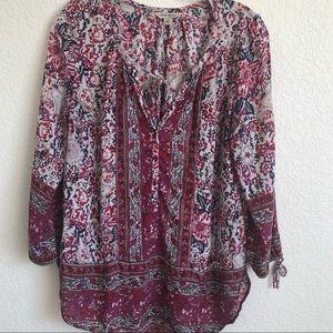 Lucky Brand Floral Peasant Blouse
